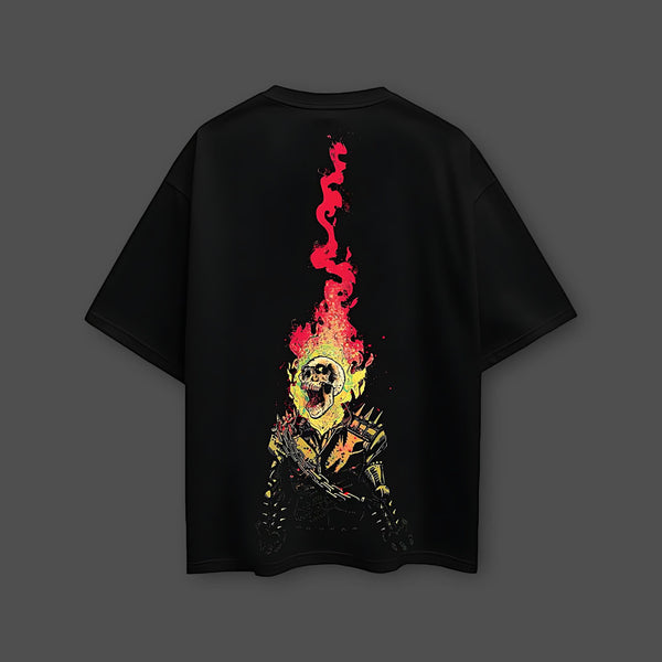 Soul on Fire - Black Oversize Fit T-Shirt - Front HD Print