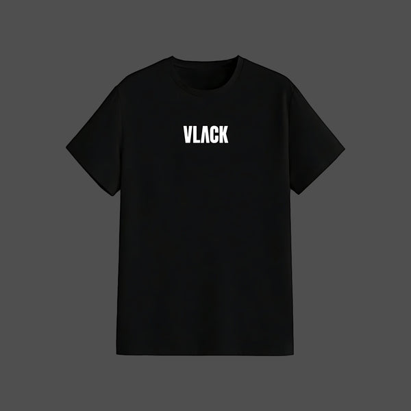 Front White Signature Puff Print - Black Regular Fit T-Shirt