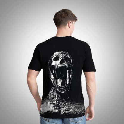 Vlack Black Streetwear T-Shirt featuring a striking graphic design on the back for a bold look