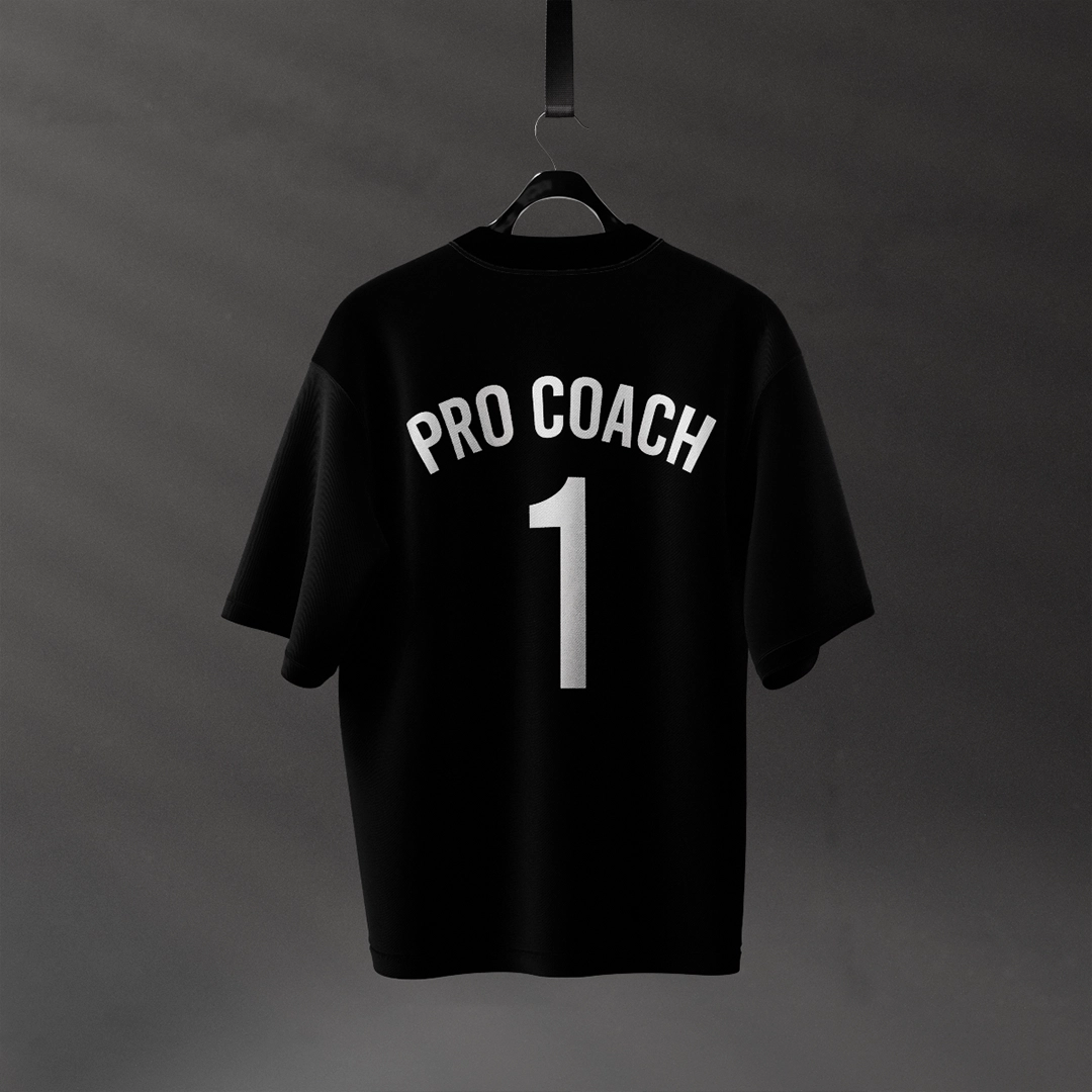 Vlack black streetwear t-shirt with Pro Coach design on the back and regular fit style