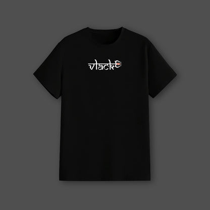 Mahadev Print Tshirt, Black Regular Fir Tshirt, No Shrink, No Fade, Soft Black Tshirt, Shiva Print Black Tshirt. Vlack chest logo