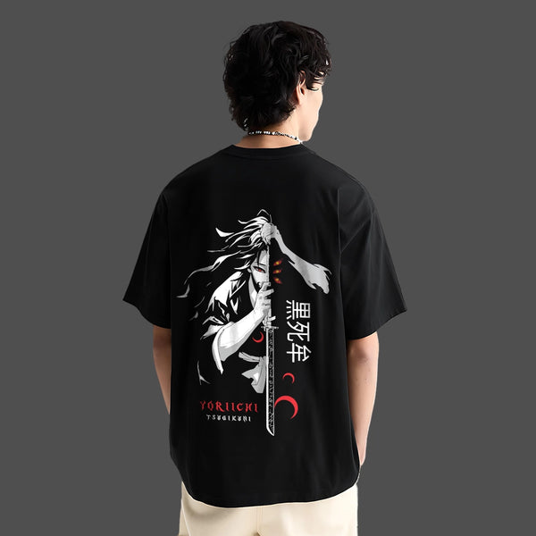 Yoriichi & Kokushibo Oversized Fit Black T-Shirt