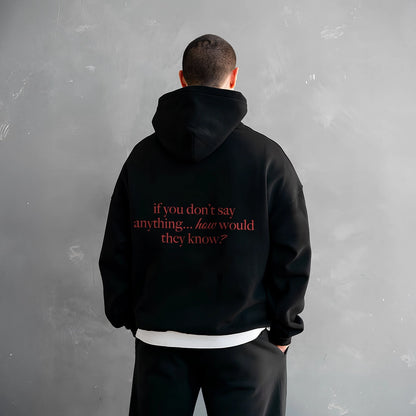 Vlack How Would They Know - Oversized Black Hoodie